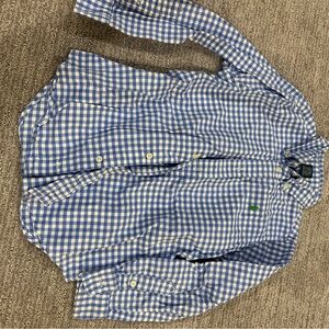Ralph Lauren Blue and White Checkered Men's Shirt